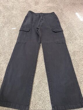 Zara Black Wide-Leg Cargo Pants